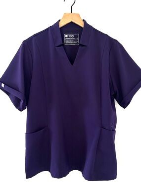 FIGS Inala Slim Scrub Top Zipper Pocket Sz XL Purple Jam PO# 5298 Style# 1000218